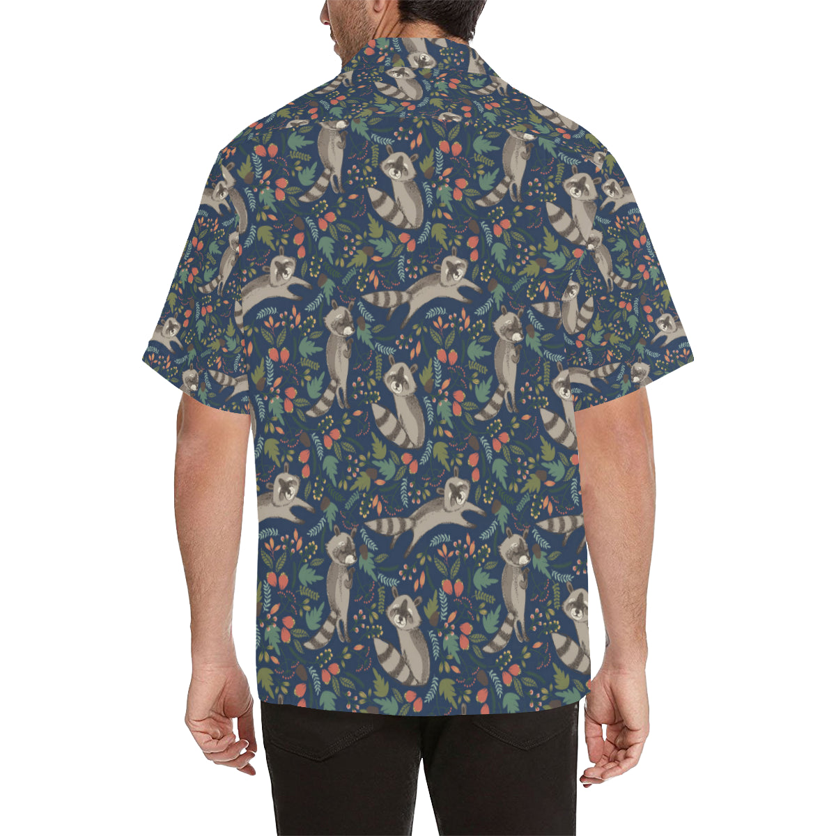 Raccoon Pattern Print Design A02 Men's Hawaiian Shirt