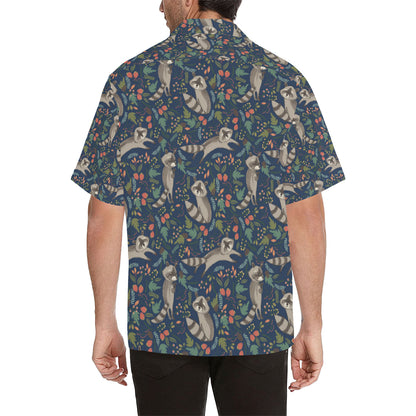 Raccoon Pattern Print Design A02 Men's Hawaiian Shirt