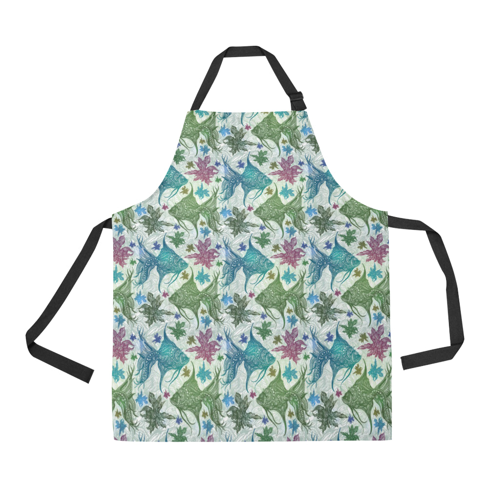 Angelfish Tribal Pattern Print Design 01 Apron with Pocket