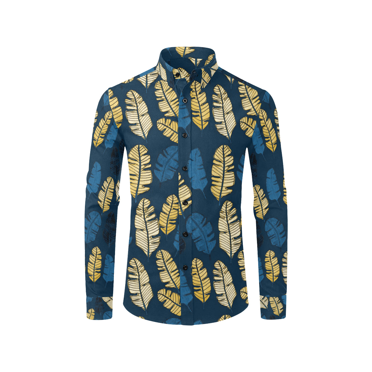 Banana Leaf Pattern Print Design BL09 Men's Long Sleeve Shirt
