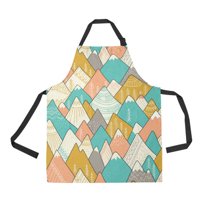 Mountain Pattern Print Design 02 Apron with Pocket