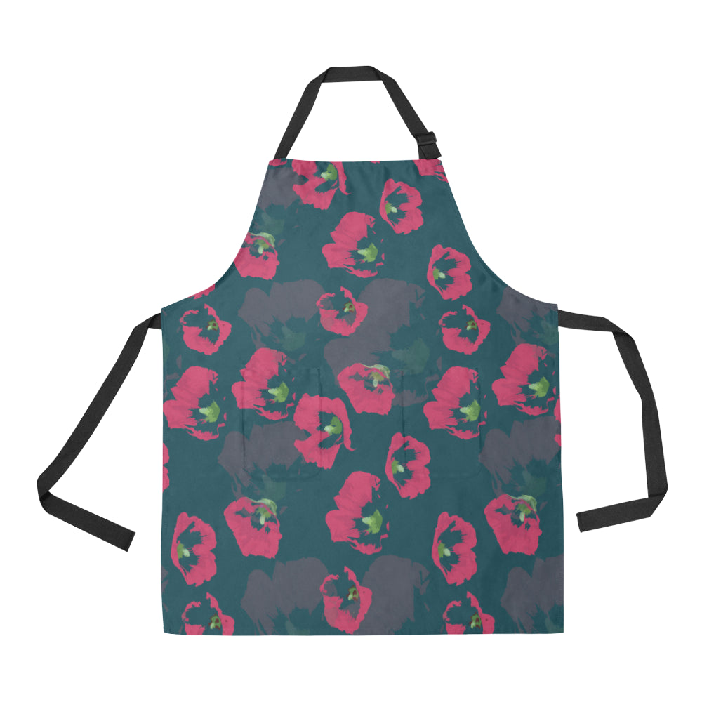 Morning Glory Pattern Print Design 01 Apron with Pocket