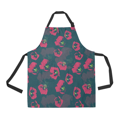 Morning Glory Pattern Print Design 01 Apron with Pocket