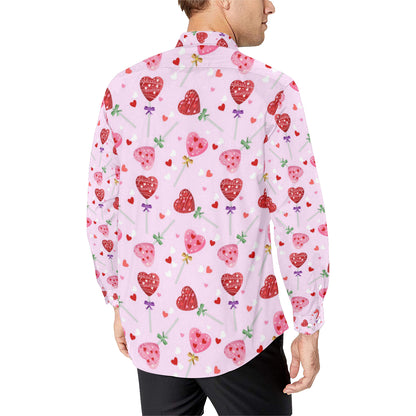 Lollipop Pattern Print Design LL07 Men's Long Sleeve Shirt