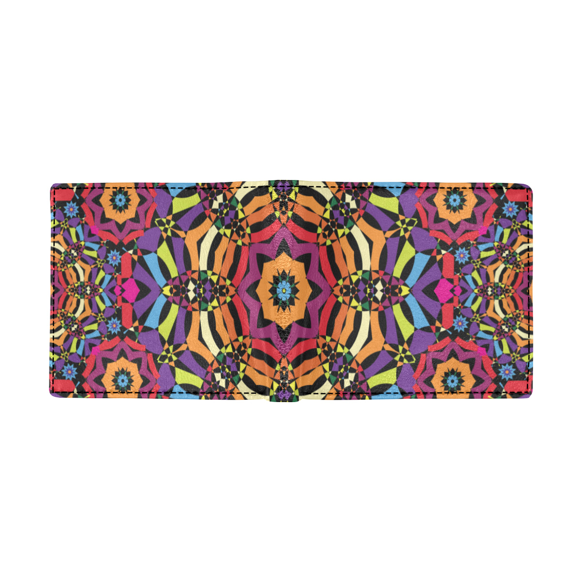 Kaleidoscope Pattern Print Design 01 Men's ID Card Wallet