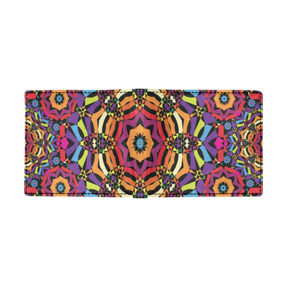Kaleidoscope Pattern Print Design 01 Men's ID Card Wallet