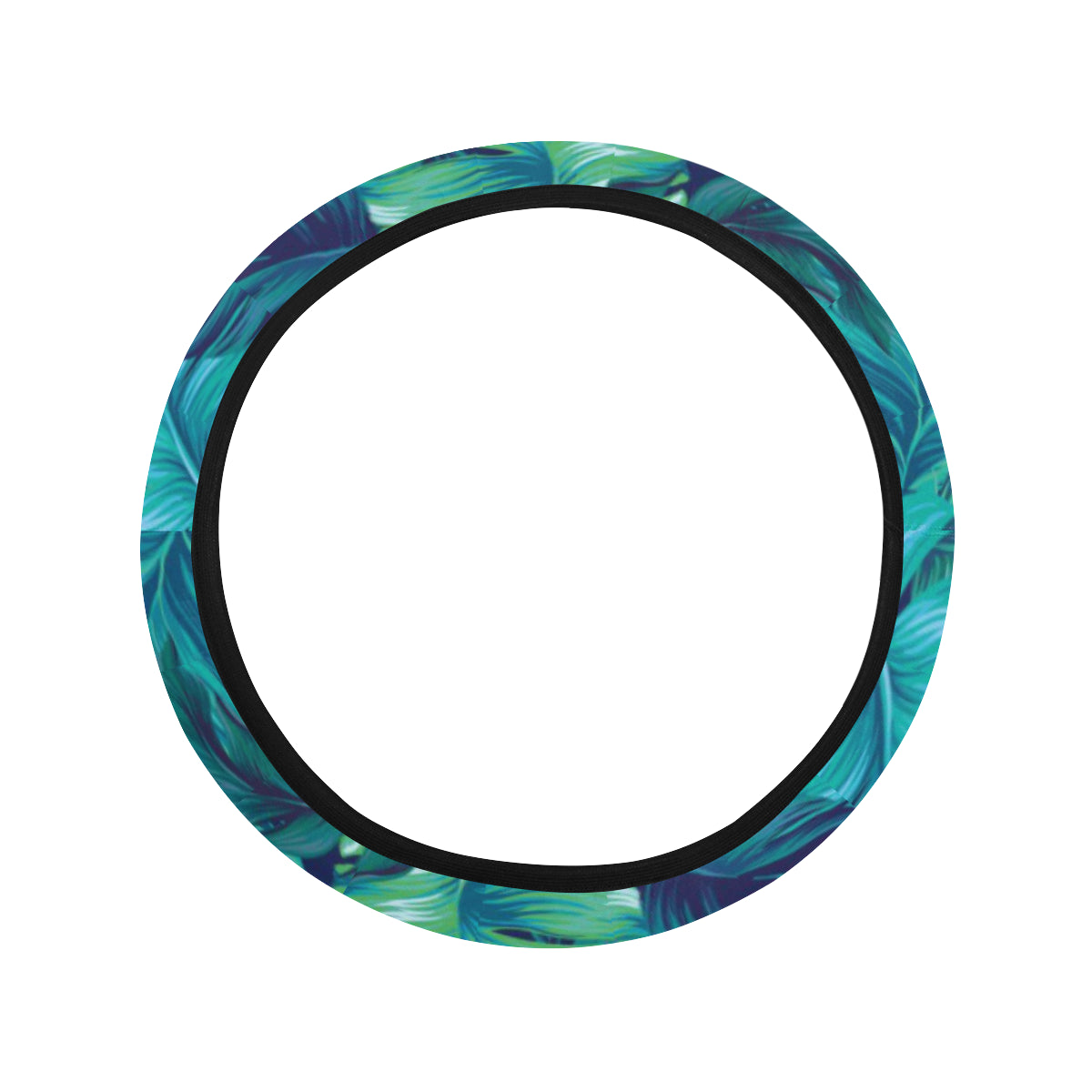 Banana Leaf Pattern Print Design BL05 Steering Wheel Cover with Elastic Edge