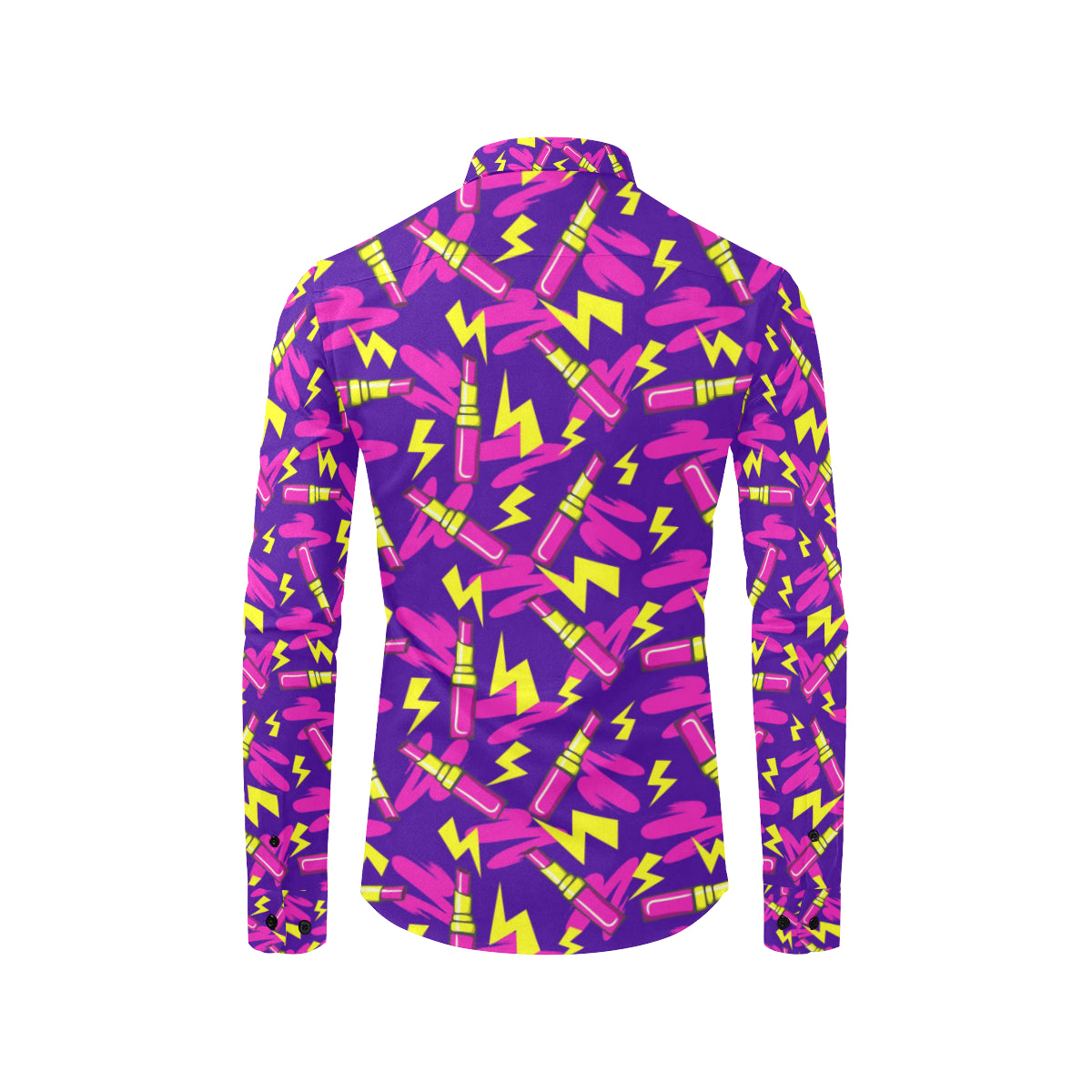 Lipstick Pattern Print Design LT04 Men's Long Sleeve Shirt
