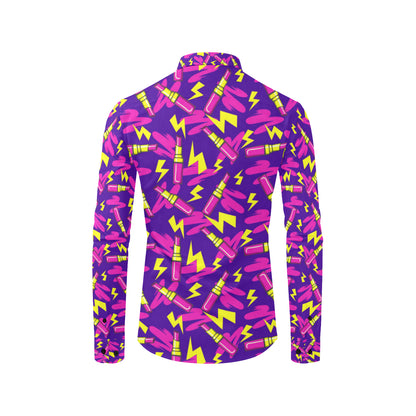 Lipstick Pattern Print Design LT04 Men's Long Sleeve Shirt