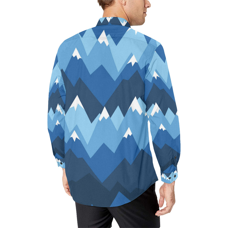 Mountain Pattern Print Design 04 Men's Long Sleeve Shirt