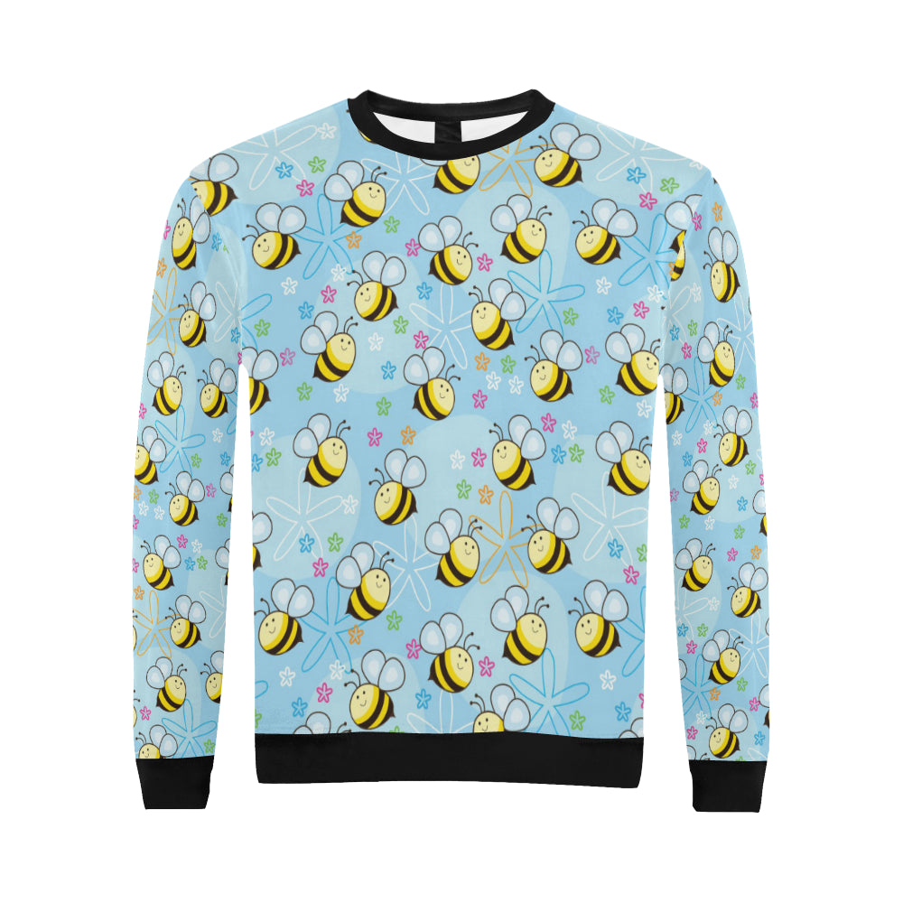 Bee Pattern Print Design BEE03 Men Long Sleeve Sweatshirt