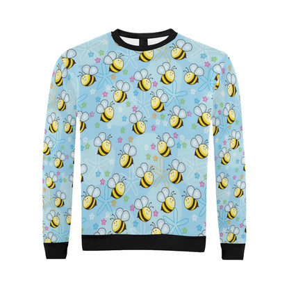 Bee Pattern Print Design BEE03 Men Long Sleeve Sweatshirt