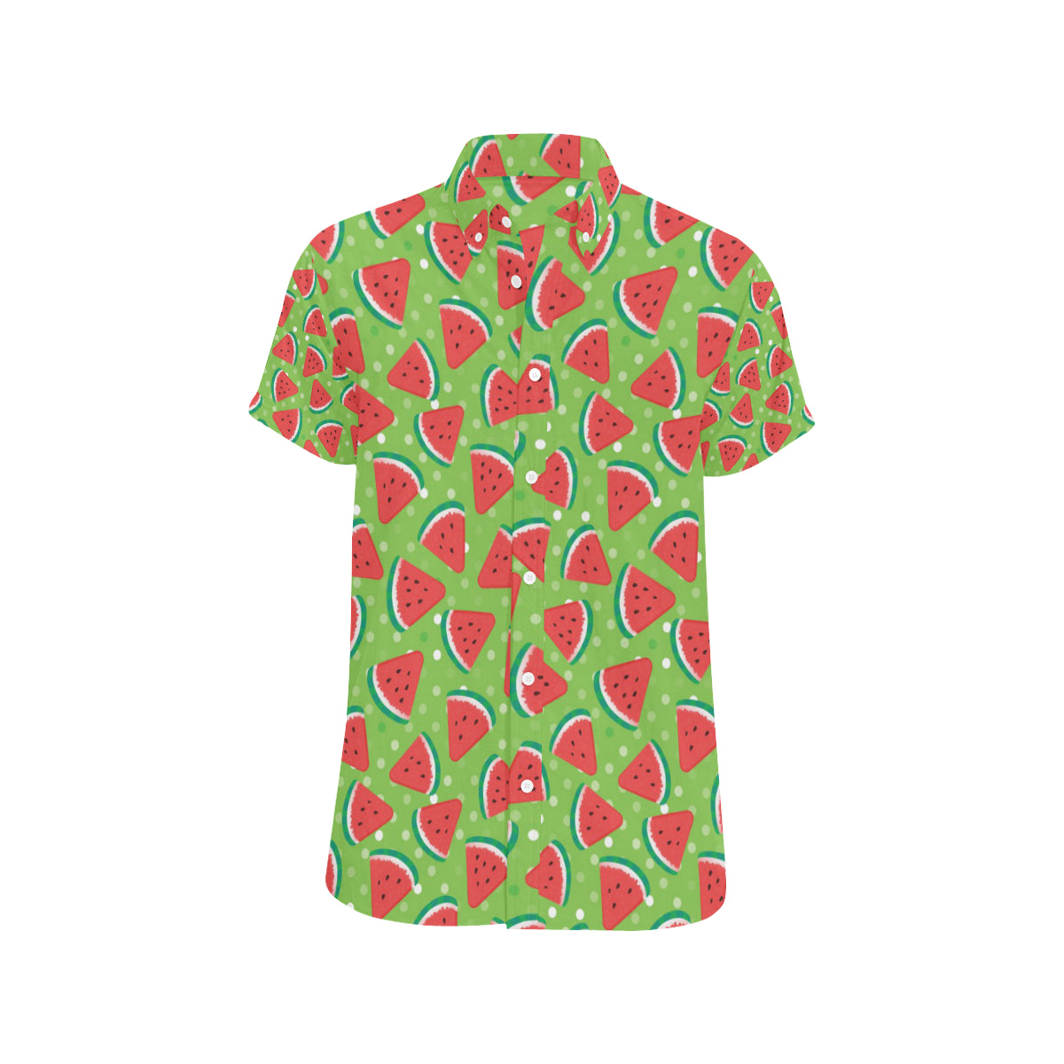 Watermelon Pattern Print Design WM05 Men's Short Sleeve Button Up Shirt