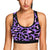 Cheetah Purple Neon Print Pattern Sports Bra