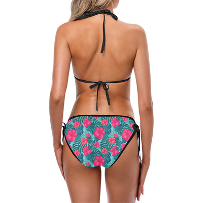 Red Hibiscus Pattern Print Design HB017 Bikini