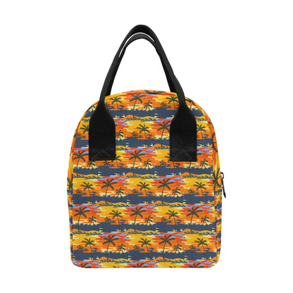 Palm Tree Pattern Print Design PT010 Insulated Lunch Bag
