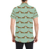 Dachshund Pattern Print Design 02 Men's Short Sleeve Button Up Shirt