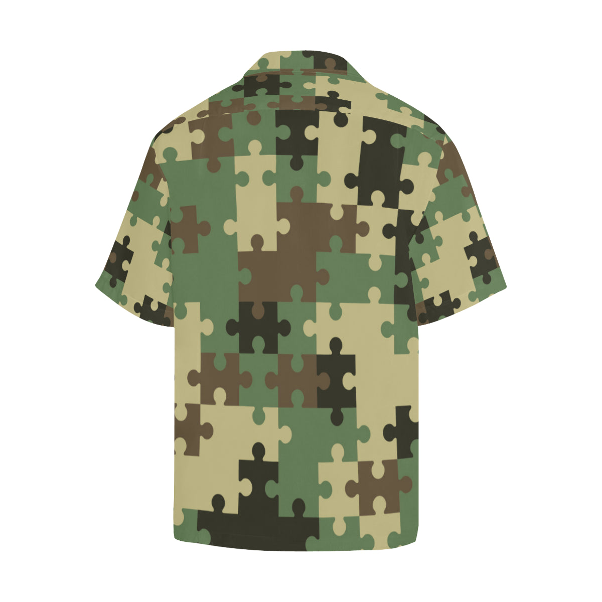 Puzzle Camo Pattern Print Design A03 Men's Hawaiian Shirt