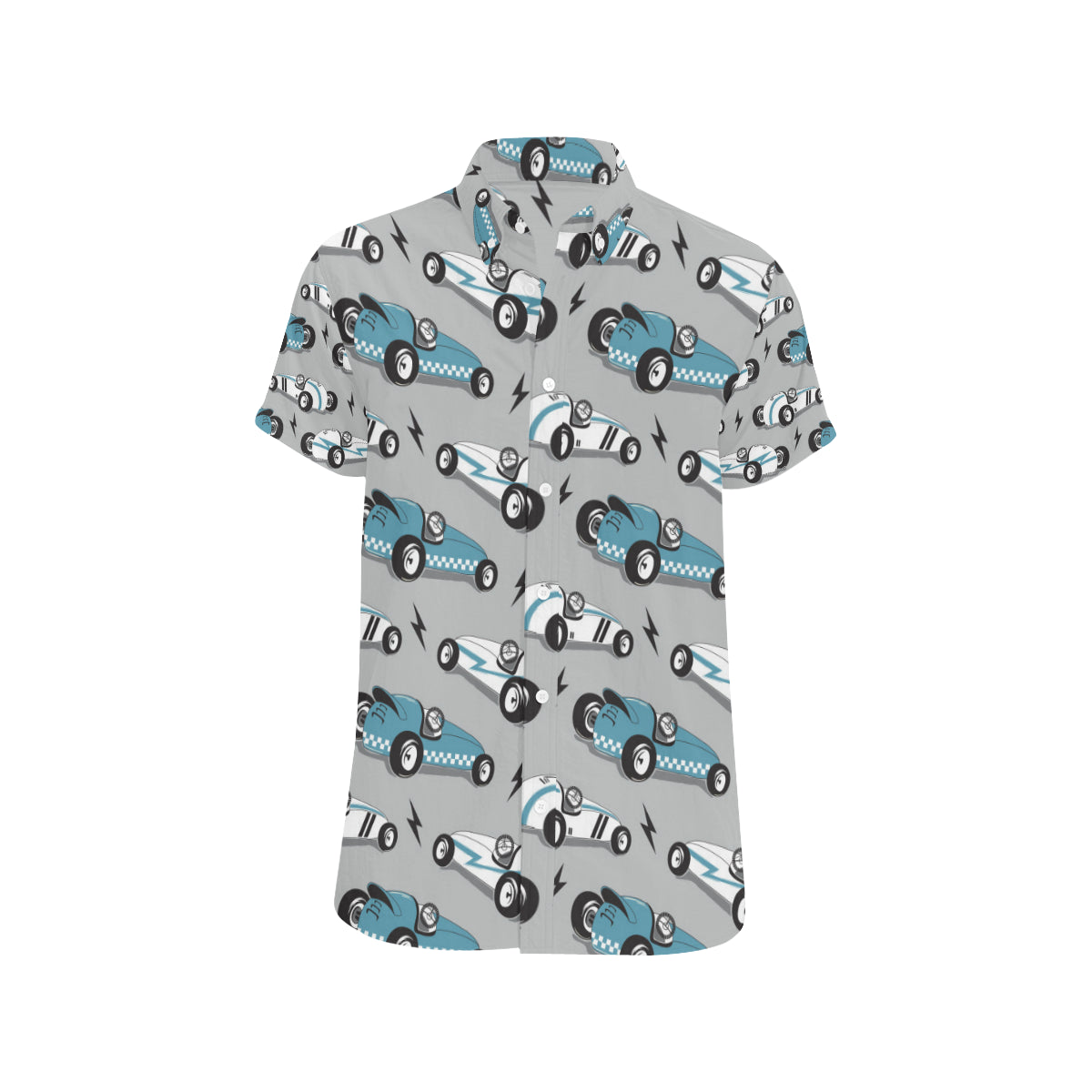 Racing Vintage Pattern Print Design A02 Men's Short Sleeve Button Up Shirt