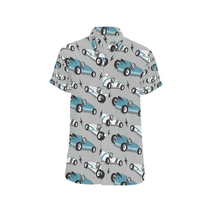 Racing Vintage Pattern Print Design A02 Men's Short Sleeve Button Up Shirt
