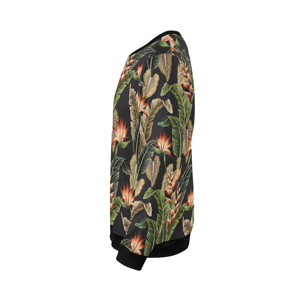 Tropical Flower Pattern Print Design TF014 Men Long Sleeve Sweatshirt