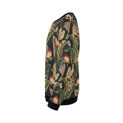 Tropical Flower Pattern Print Design TF014 Men Long Sleeve Sweatshirt