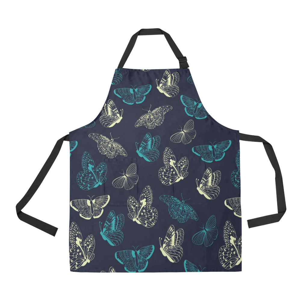 Monarch Butterfly Pattern Print Design 01 Apron with Pocket