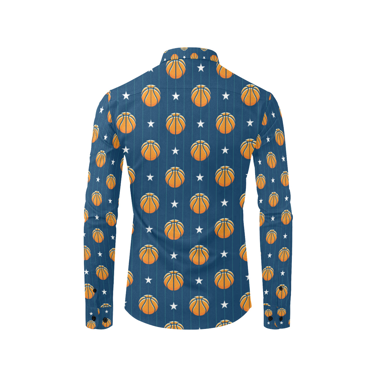 Basketball Star Print Pattern Men's Long Sleeve Shirt