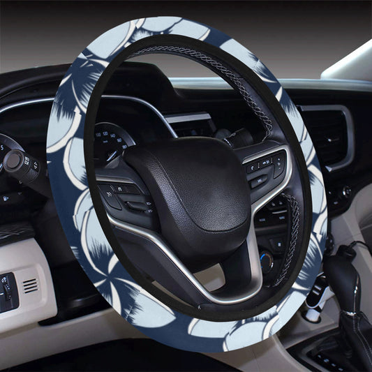 Plumeria Pattern Print Design A02 Steering Wheel Cover with Elastic Edge