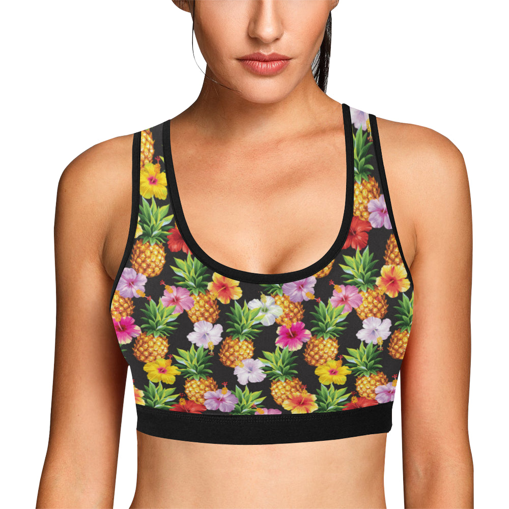 Pineapple Hibiscus Sports Bra