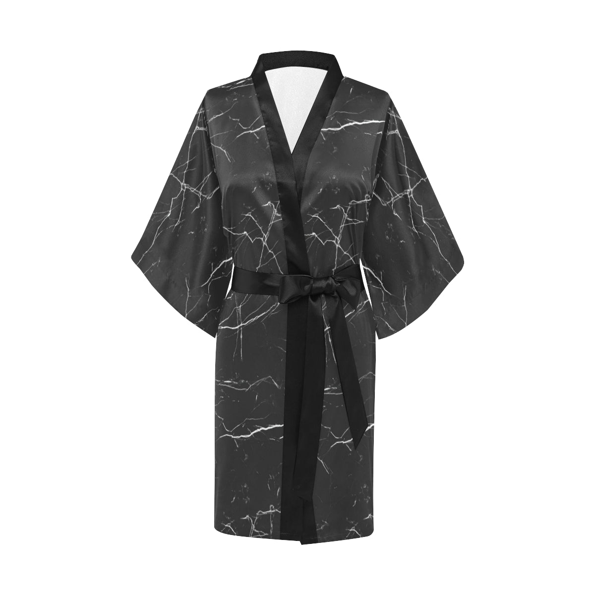 Marble Pattern Print Design 04 Women's Short Kimono