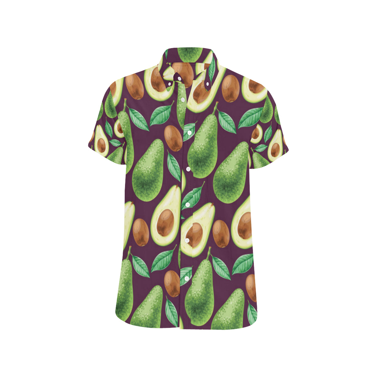 Avocado Pattern Print Design AC08 Men's Short Sleeve Button Up Shirt