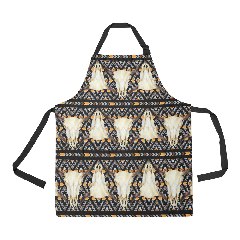 Buffalo Head Pattern Print Design 03 Apron with Pocket