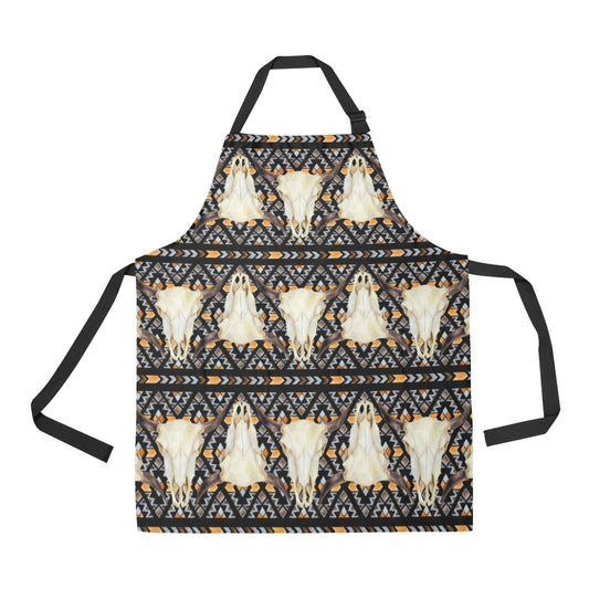 Buffalo Head Pattern Print Design 03 Apron with Pocket