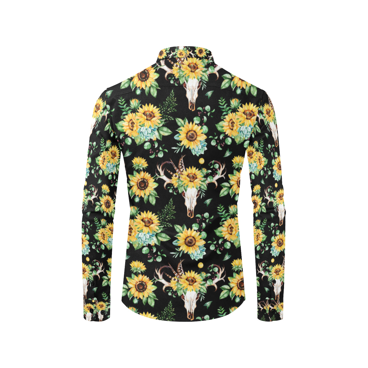 Sunflower Pattern Print Design SF08 Men's Long Sleeve Shirt
