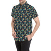 Sea Turtle Colorful with bubble Print Men's Short Sleeve Button Up Shirt