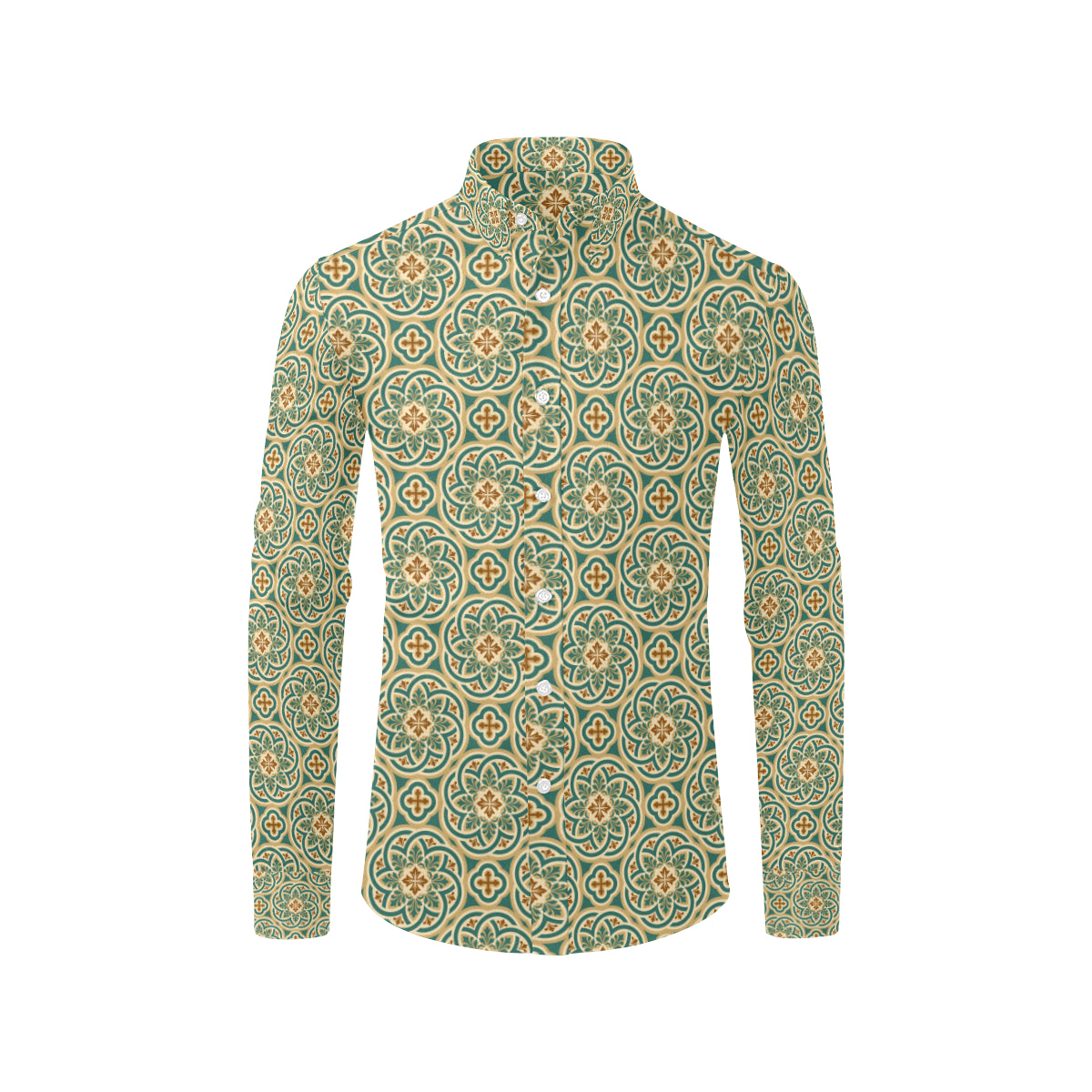 Cross Pattern Print Design 01 Men's Long Sleeve Shirt