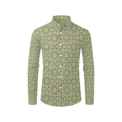 Cross Pattern Print Design 01 Men's Long Sleeve Shirt