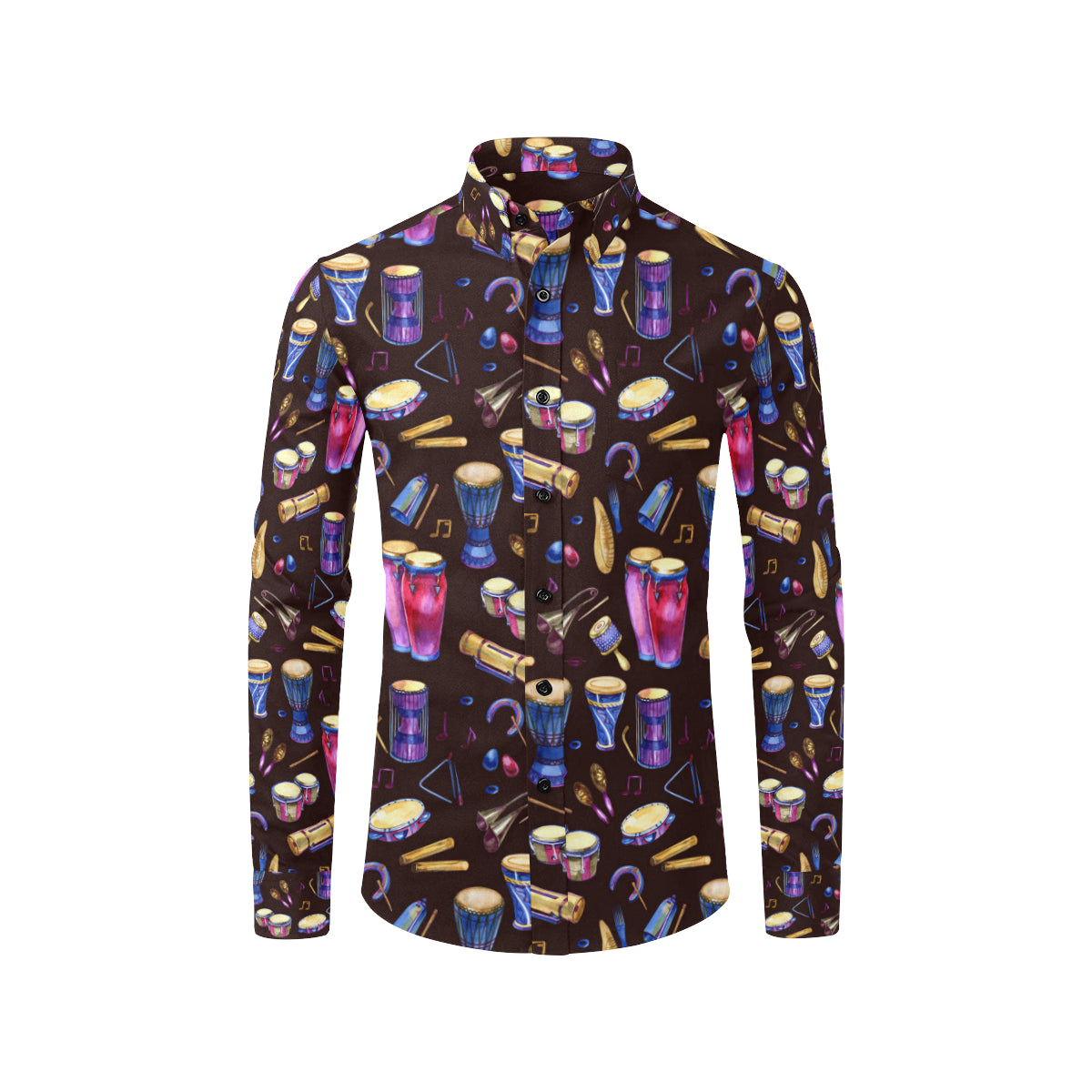 Percussion Neon Pattern Print Design 04 Men's Long Sleeve Shirt