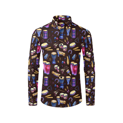 Percussion Neon Pattern Print Design 04 Men's Long Sleeve Shirt