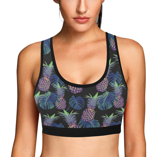 Pineapple Pattern Print Design PP04 Sports Bra