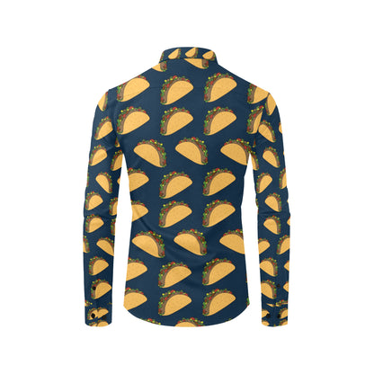 Taco Pattern Print Design TC04 Men's Long Sleeve Shirt