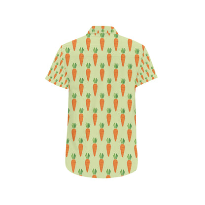Carrot Pattern Print Design 02 Men's Short Sleeve Button Up Shirt