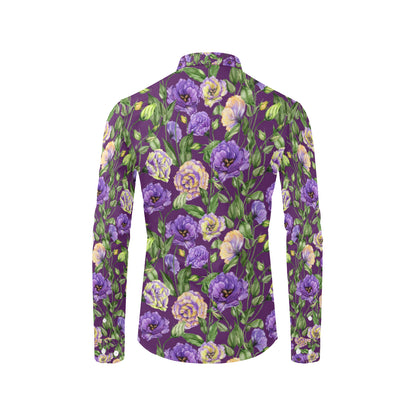 Lisianthus Pattern Print Design LT03 Men's Long Sleeve Shirt