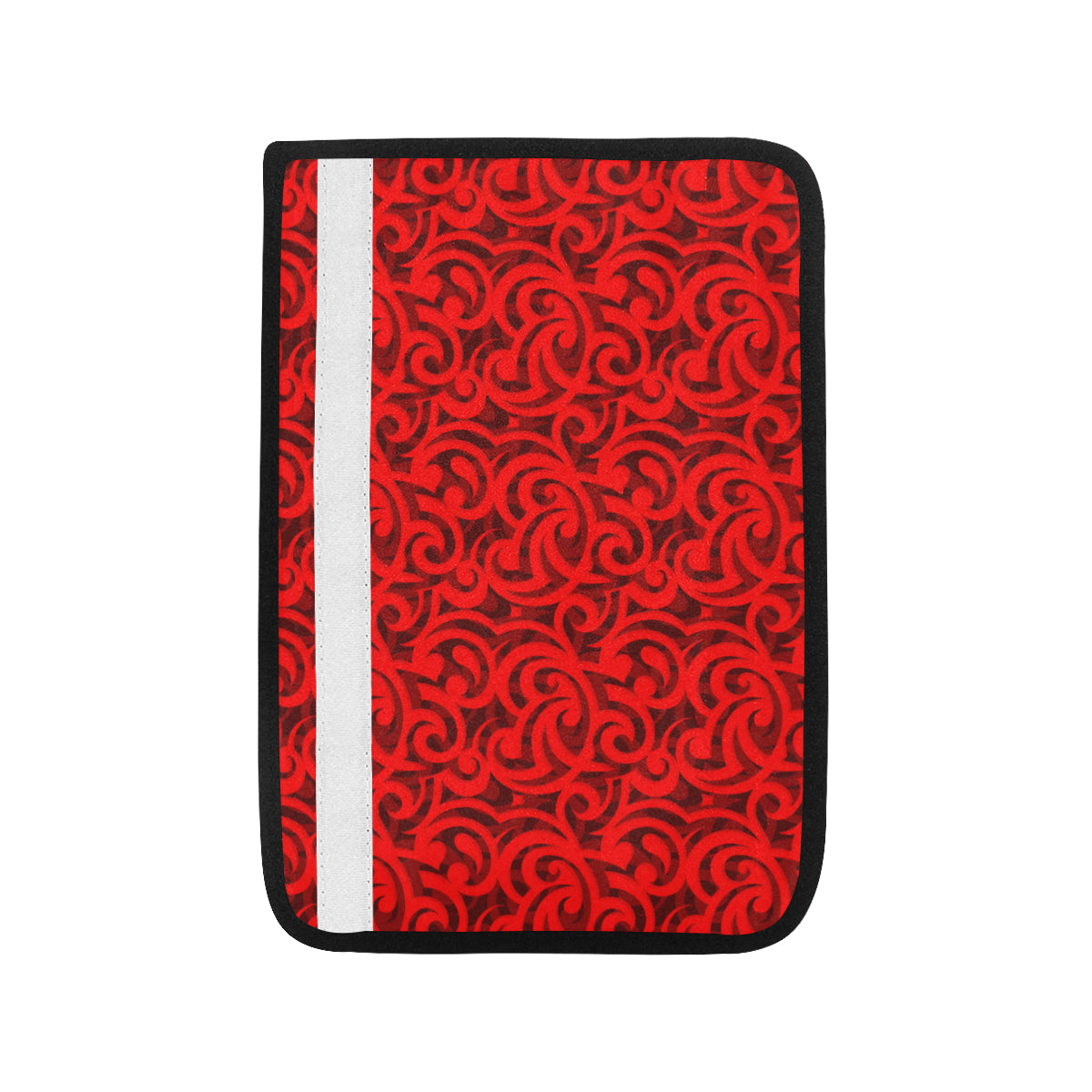 Maori Red Themed Design Print Car Seat Belt Cover