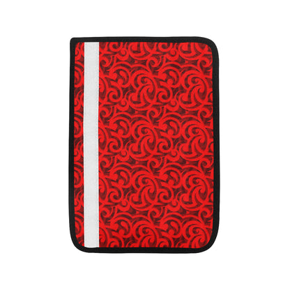 Maori Red Themed Design Print Car Seat Belt Cover
