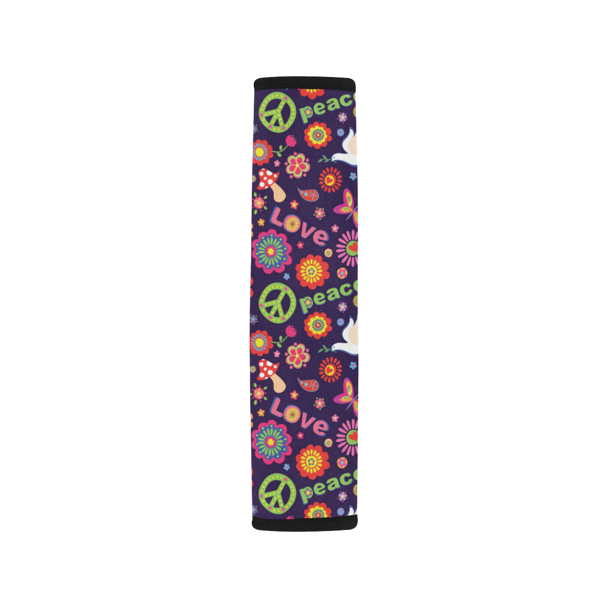 Flower Power Peace Design Print Car Seat Belt Cover