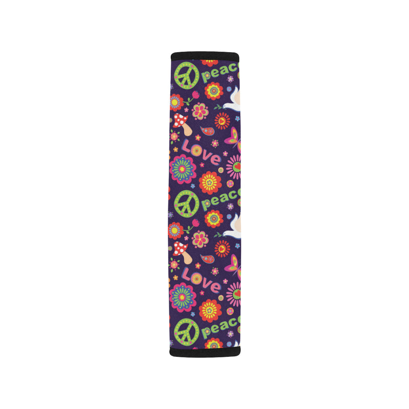 Flower Power Peace Design Print Car Seat Belt Cover