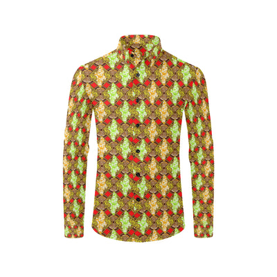 African Classic Print Pattern Men's Long Sleeve Shirt