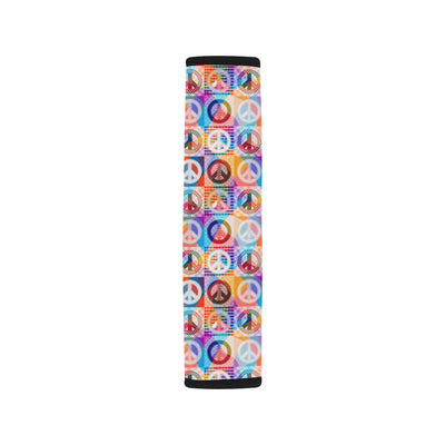 Peace Sign Patchwork Design Print Car Seat Belt Cover